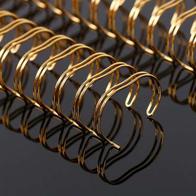 1 1/8" 16 Loops Pitch 2 1 Gold plated Twin Wire Exercise Book Binding Spiral